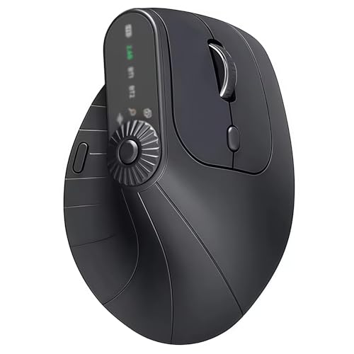 Ergonomiczna mysz bezprzewodowa, potrójne połączenie, pionowa mysz z 4 regulowanymi DPI, Bluetooth 5.0 i odbiornikiem USB-C do laptopa/PC/Mac