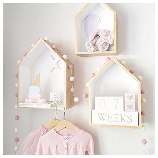 Pueri - Estantería de madera para colgar en la pared, silueta de casa, para decorar una habitación infantil