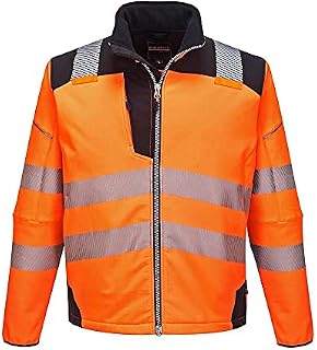 Portwest T402 Men's PW3 Windproof Hi Vis Reflective Softshell Safety Jacket Yellow/Black, XX-Large