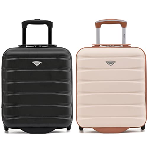 Flight Knight Set of 2 Lightweight 2 Wheel ABS Hard Case Suitcases Cabin Carry On Hand Luggage Approved for Over 100 Airlines Including British Airways, Ryanair & easyJet Approved Free Carry On