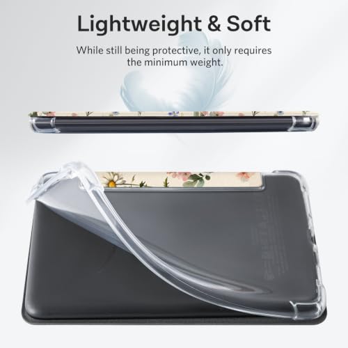 Image of CoBak Case for 6 inch Kindle 11th Gen (2024 and 2022 Release) - Ultra Slim Transparent Clear TPU Back Shell Protective Cover with Auto Wake /Sleep for Kindle 11th Generation 2024 Release, AntiqueFloralia