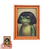 Funny Vintage Frog Refrigerator Magnet, Vintage Style Oil Painting Art Magnet, Cute Bob Haircut Toad Decor for Fridge, Home Office Kitchen Decor, for Fridge, Locker (Color1)