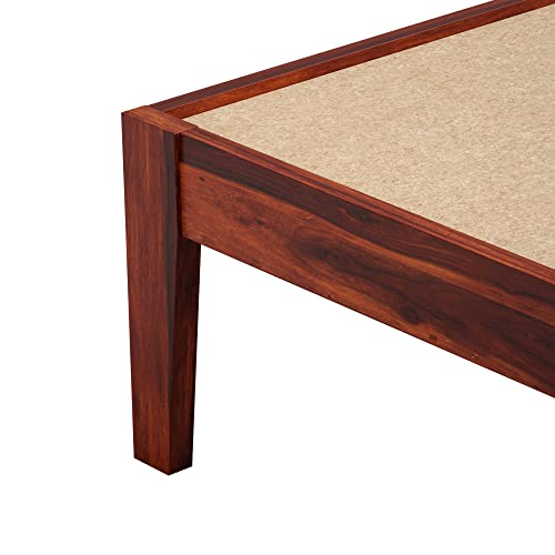 Image of Amazon Brand - Solimo Sheesham Wood Fieri Single Size Bed Without Storage Solid Wood Cot Palang Wooden Bed for Bedroom Home Living Room (Honey Finish)