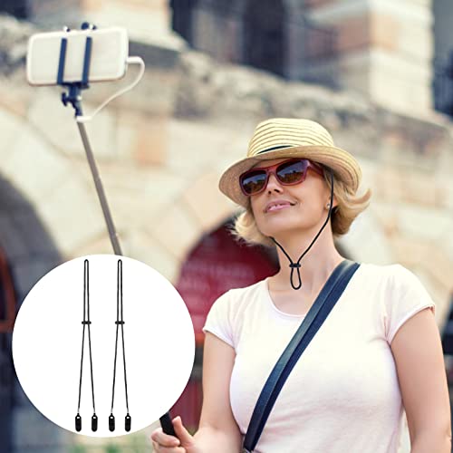 Yolev 2 Pieces Adjustable Hat Strap Clips Black Windproof Clips Cap Retainers With Clips For Outdoor Golfing, Fishing, Boating, Sailing #TOP3