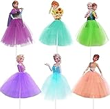 Decoración para tartas infantiles: las decoraciones de princesa para cupcakes son solo para decoración. Ayuda a crear una hermosa escena de pastel. Perfecto para la decoración de tu tarta de cumpleaños. Trae más felicidad para celebrar