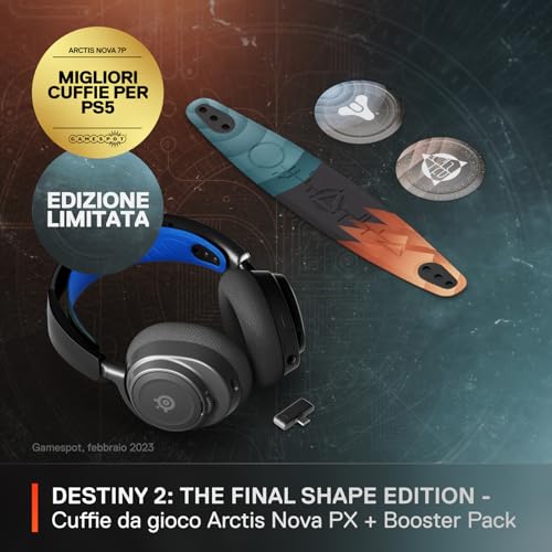 Arctis Nova 7P - Cuffie gaming wireless multipiattaforma Bundle -Edizione Destiny 2 The Final Shape - Oggetti in-game - 2,4 GHz + BT mixabile - Batteria USB-C 38h - PC,Switch - Cuffia gaming - Immagine 1