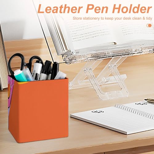Porte-stylo carré cuir cocktail pot à crayons rangement bureau 11cm - 5