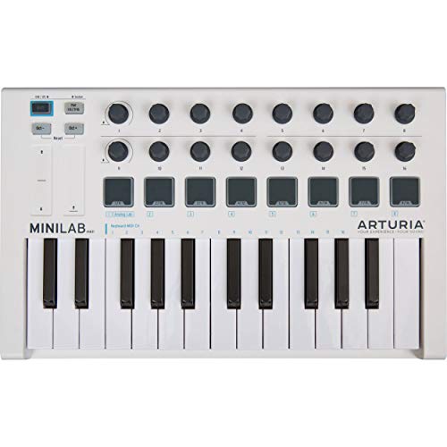 Arturia - MiniLab MkII - Portable MIDI Controller for Music Production, with All-in-One Software Package - 25 Keys, 8 Multi-Color Pads