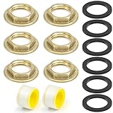 qingmeng 6 Stück Flansch Sechskant Sicherungsmuttern, Flanschmutter 1/2 Zoll Mutter mit Dichtung und Gewindedichtband Innengewinde Messing Hex Nut für Wasserhahn Waschbecken Sanitär Zubehör
