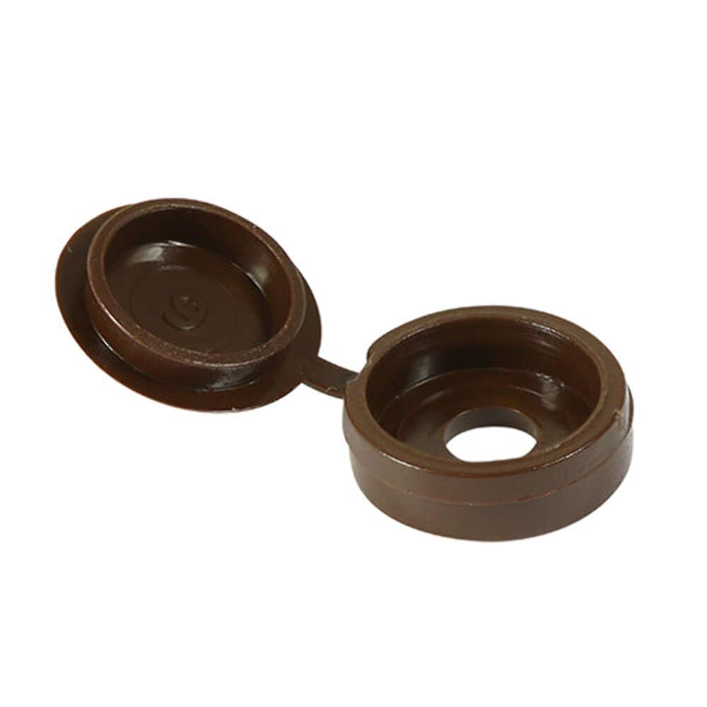 Timco - Hinged Screw Caps - Large - Brown (Size To fit 5.0 to 6.0 Screw - 50 Pieces)