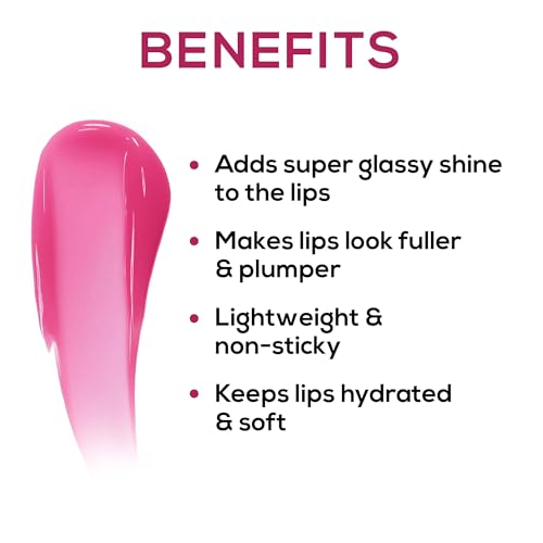 Image of RENEE Hot Lips Pink Lip Gloss | Hydrating Formula | Ultra, Long Lasting Shine | Instant Plumness & Nourished Finish l Lightweight | Non-Sticky | Enriched with Vitamin E l 4.5 ml