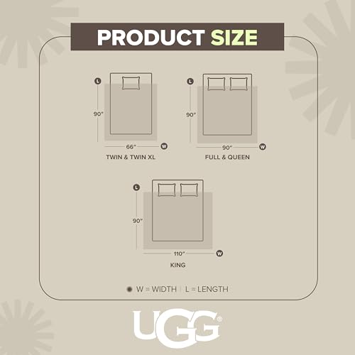 UGG Nita Twin Blanket, Reversible Plush Fleece, 66" x 90", Blue - image 8