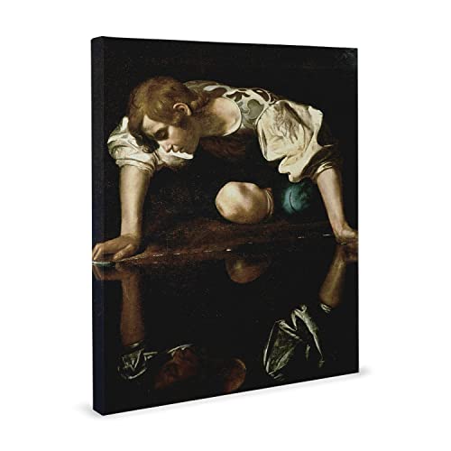 ShopArt Fine Art Prints Quadro - Caravaggio, Narciso - Stampa su Tela - Riproduzione Artigianale Digitalizzata - Pronto da Appendere, 50x60 cm