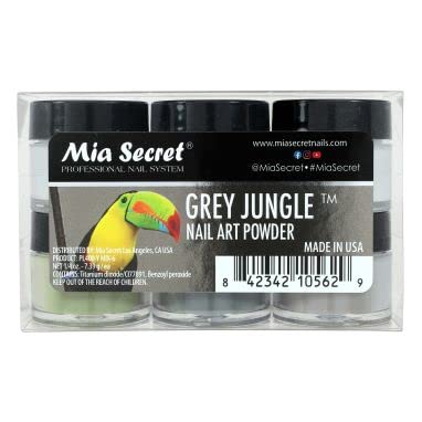 Mia SecretAcrylic Powder - Grey Jungle 6pcs OR Single JAR - 2018 Collection! (Grey Jungle 6 Piece)