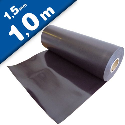 Magnetfolie roh braun unbeschichtet 1,5mm x 62cm x 100cm - Meterware - flexible magnetische Folie, kaschierbar mit SK-Folien - hält auf allen metallischen Oberflächen