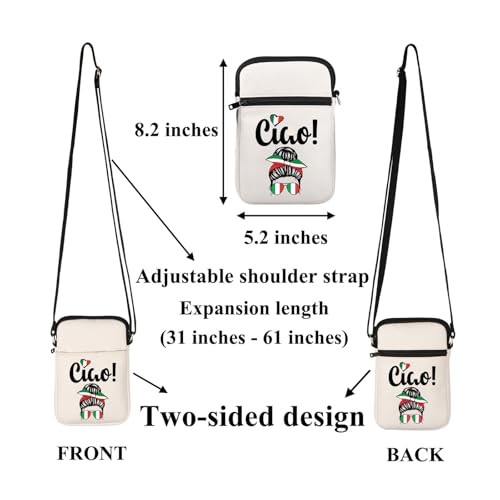 FUSTMW Italy Crossbody Bag Gifts for A Trip to Italy Gifts for Women Italian Wallet Purse with Shoulder Strap Purse2