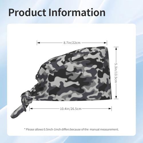 Image of Working Cap Scrub Cap with Sweatband Adjustable Unisex Women Tie Back Hat Nurse Surgical Caps
