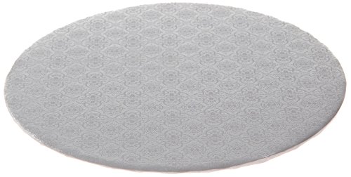 W PACKAGING WPWDW12W 12" White Double Wall Wrap Around/Fold Over Cake Pad, 1/4" Thick, W/Hand Wrapped Coated Embossed Foil Paper (Pack of 50)