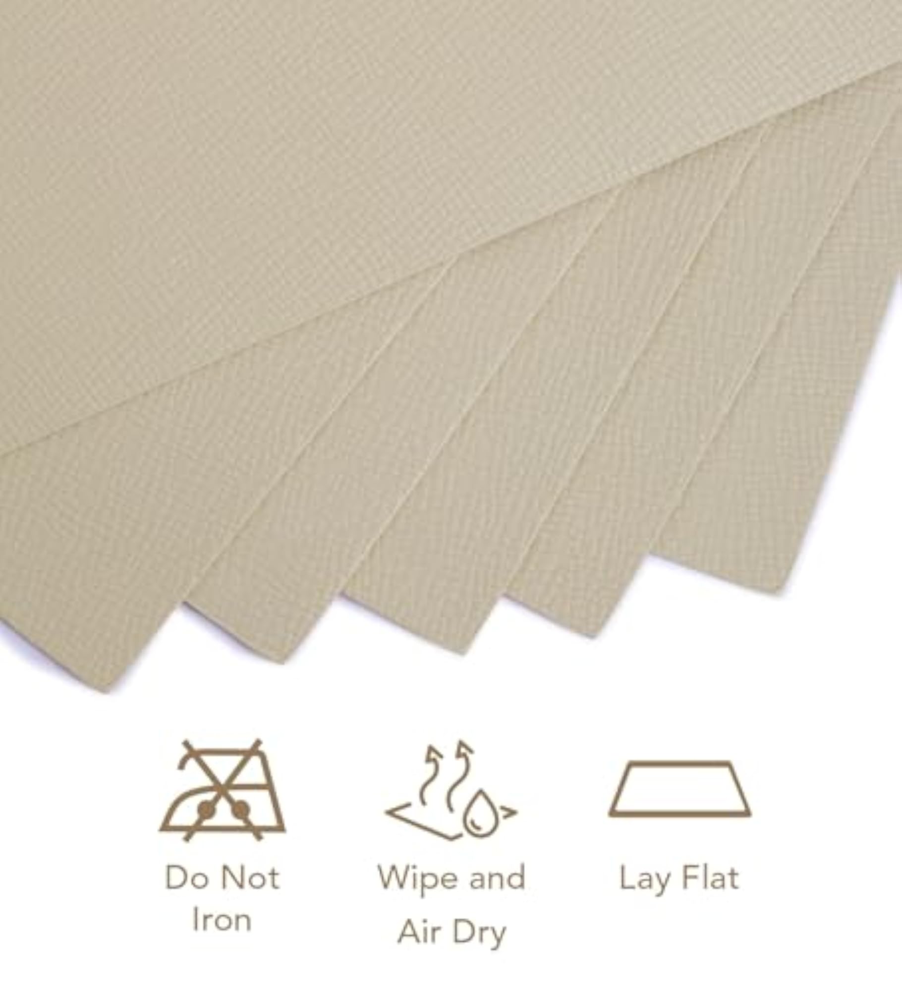Set of 6 Cream Table Mats, Waterproof & Heat Resistant