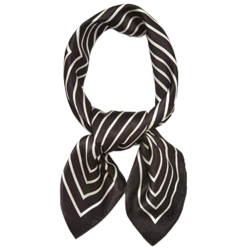 Mulberry Silk Black And White Striped Scarf,21