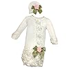 Stephan Baby Girl’s Night Out Gown and Cap Set, White, 0-6 Months