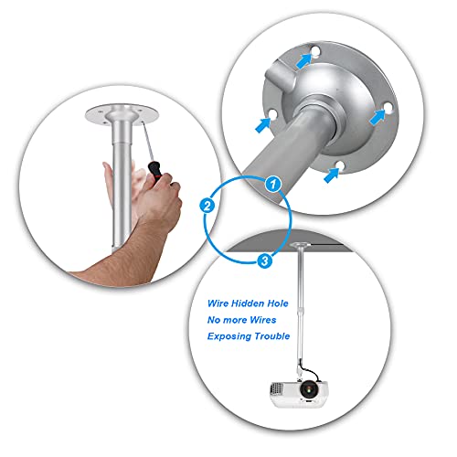 Yiephiot Ceiling Wall Projector Mount Universal Projector Bracket Extendable Height Camera Mount 15-24In Wall Hanger Projector Stand For Dlp Projector Video Projector Cctv Dvr Camera #TOP3