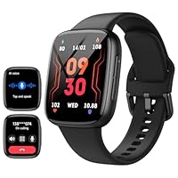 Smartwatch Herren mit Bluetooth Anrufe & KI, 1,85″ AMOLED Touchscreen Fitnessuhr mit Herzfrequenz, SpO2, Schlaf- und Stressüberwachung,100+ Sportmodi,3ATM Wasserdicht Smart Watch für Android & iOS