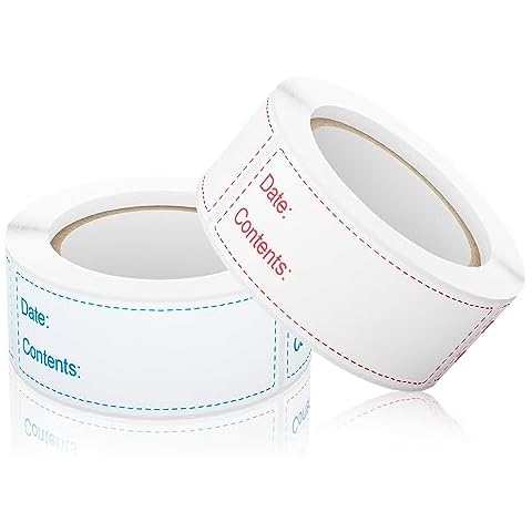 Risepekt Freezer Labels, 300 Pcs Removable Food Storage Labels for Containers, 1x3 inch, Waterproof, Oil Resistant, No-Residue, Super Sticky, for Kitchen, Restaurants, Grocery Stores, Markets Cover