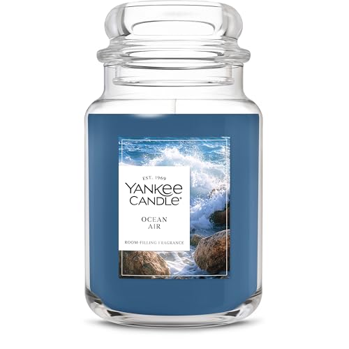 Yankee Candle Large Jar Scented Candle with up to 150 Hour Burn Time, Premium Plant Wax Blend for Consistent Burn, 22 oz Jar Candle with Room Filling Fragrance, Ocean Air