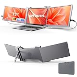 15'' Laptop Screen Extender, 1080P FHD Ultra-Thin Portable Monitor for 15'-17' Laptop with USB-C/HDMI Port, Plug and Play, for Mac/Windows/Android, Triple Screen Ideal for Remote Work & Multitasking