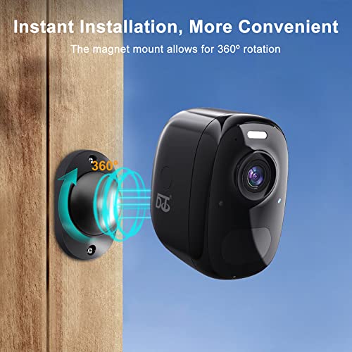 Dct 2K Security Camera Wireless Outdoor Indoor With Magnetic Mount, 1080P Hd Wifi Battery Powered Camera For Home Security, Color Night Vision Ai Motion Detection, Siren Alarm Spotlight, 2-Way Audio #TOP1