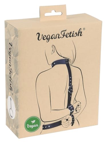 Attache cou-main noir vegan ajustable avec boucles renforcées pour immobilisation