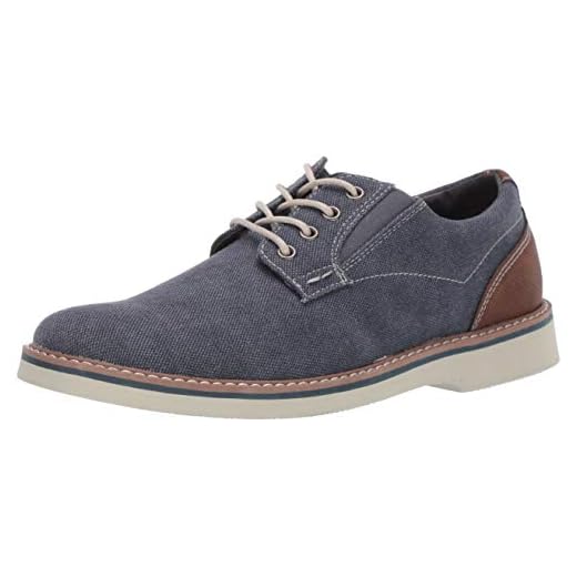 Nunn Bush mens Barklay Canvas Plain Toe Lace Up Oxford, Dark Blue, 10.5 Wide US