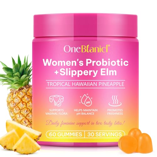 bnHUlMXw Feminine Probiotics Gummies,Vaginal Women Probiotic,Feminine Balance pH Gummies for Healthy Odor,Improve Immune,Support Vaginal Health,with Slippery Elm(60 Gummies)
