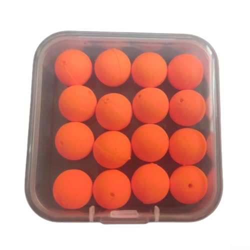 Cuentas flotantes de pesca, 16 bolas flotantes de espuma para aparejos de cebo de carpa, ligeras y visibles para los entusiastas de la pesca de agua dulce (naranja)