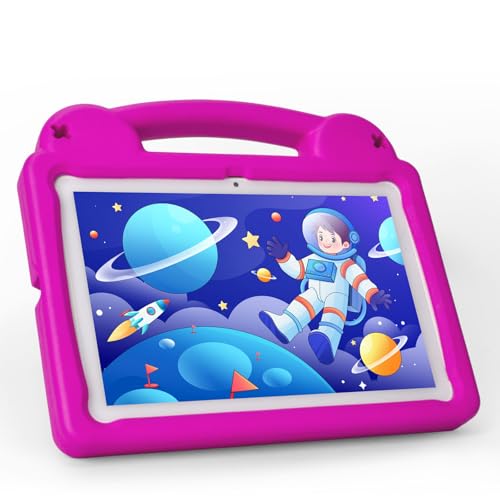 Image of Kids Tablet 10.1 Inch Android 14 Tablet for Kids, A523 Octa-Core, 8GB+64GB, 5000mAh Battery with Pink EVA Case, Wi-Fi 6 (2.4GHz & 5GHz), Parental Control, GMS