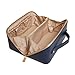 The Train Case Beauty Concertina Fold Out Organiser Vanity Toiletry Bag Make-Up Case by Alice Wheeler, Navy and Stone, soft sided