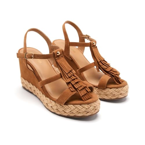 GIOSEPPO Sandalias CUÑA Piel Flecos ELDERON