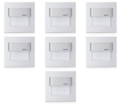 Preisvergleich Produktbild 7er Set TANGO, LED Treppen- Wandbeleuchtung, Aluminiumgehäuse, warmweiß, incl. Transformator