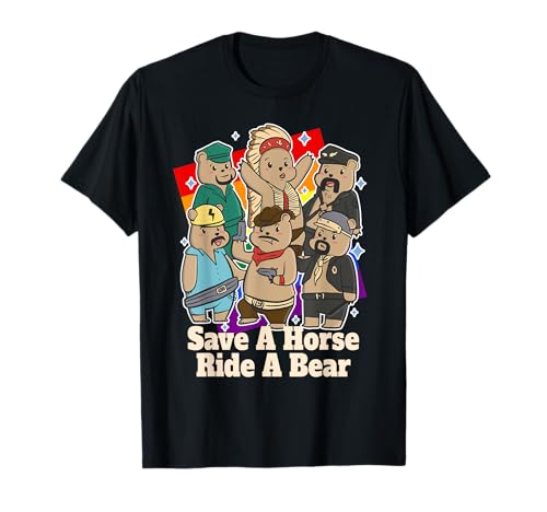Gay Bears Save Horse Ride A Bear Funny LGBT Pride Month T-Shirt