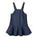 Mud Kingdom Little Girls Overall Short Dress High Waist Adjustable Denim Jumpers Flounce Ruffle Dark Blue Size 7