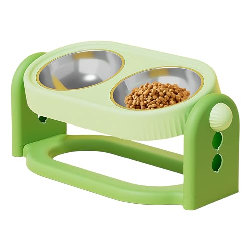 Verstellbare Futternäpfe für Hunde, erhöht, rutschfest, 30,5 cm (12 Zoll), mit Edelstahlschüsseln, Katzenteller mit Metallrahmen mit stabilem Design-9