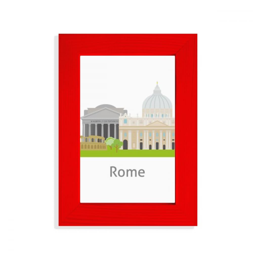 Cadre photo rouge Rome Italie pour mur blanc vide