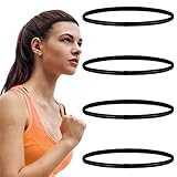 Androxeda 4 Piezas Diademas Deportivas de Bandas Cinta Pelo Deporte Elásticas Delgadas para el Cabello Diadema Antideslizante para Mujer Hombre para Trotar Correr Fútbol Entrenamiento Yoga y más