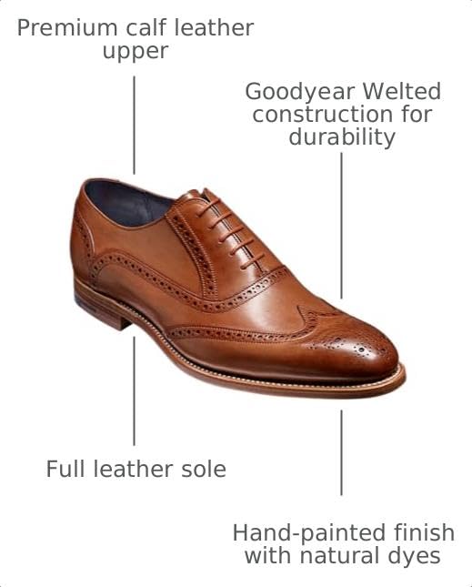 Image of BARKER Valiant Men's Handmade Oxford Derby Shoes - Premium Calf Leather, Goodyear Welted, Hand-Painted Finish, Classic Formal Style