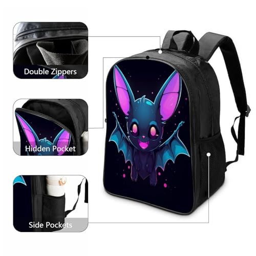 Mochila infantil de murciélago 3D impermeable y ajustable para niños de 40x28x16cm 3