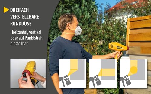 WAGNER Farbsprühsystem Wood&Metal Sprayer W125 für Lacke, Lasuren im Innen- und Außenbereich, Gelb, Schwarz, Rot, 5 m - 10 Min, Behälter 600 ml, 350 W