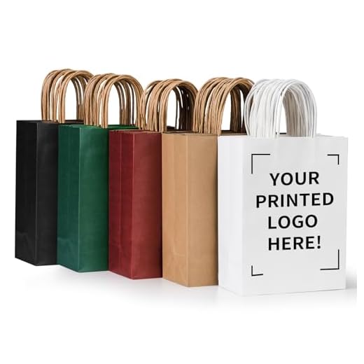 Custom Printed Kraft Paper Bags (50 Pack)