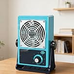 Desktop Antistatic Ion Blower, Positive & Negative Charge Generator, Max Air Volume 85 CFM, Free Adjustment, Adjusted Steplessly, Desktop ESD Static Eliminator, Anti Static Ionizer, for Static Remover