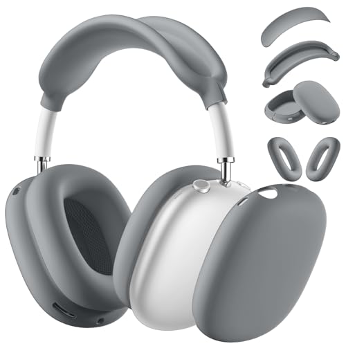 Coque en silicone pour AirPods Max housse écouteurs Apple gris